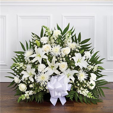 Thoughts And Prayers Fireside Basket-White